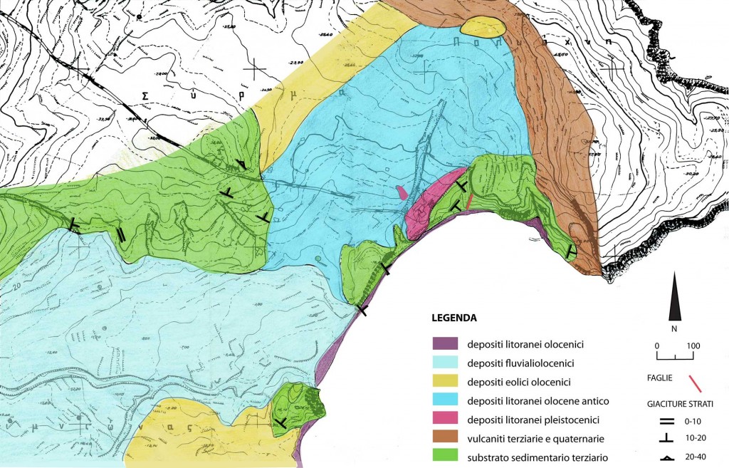 Fig. I.1.1 - Rilevamento geologico dell’areale di Poliochni (rilievo Nadia Colombi).